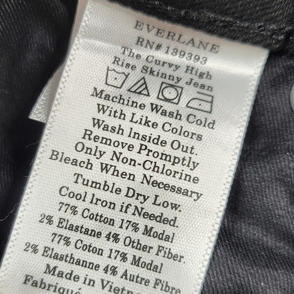 Everlane Black Curvy Authentic Skinny Jeans sz 28 - Picture 4 of 6